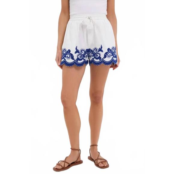 NEW THE SHIRT hannah elastic waist short in navy detail - Picture 1 of 4